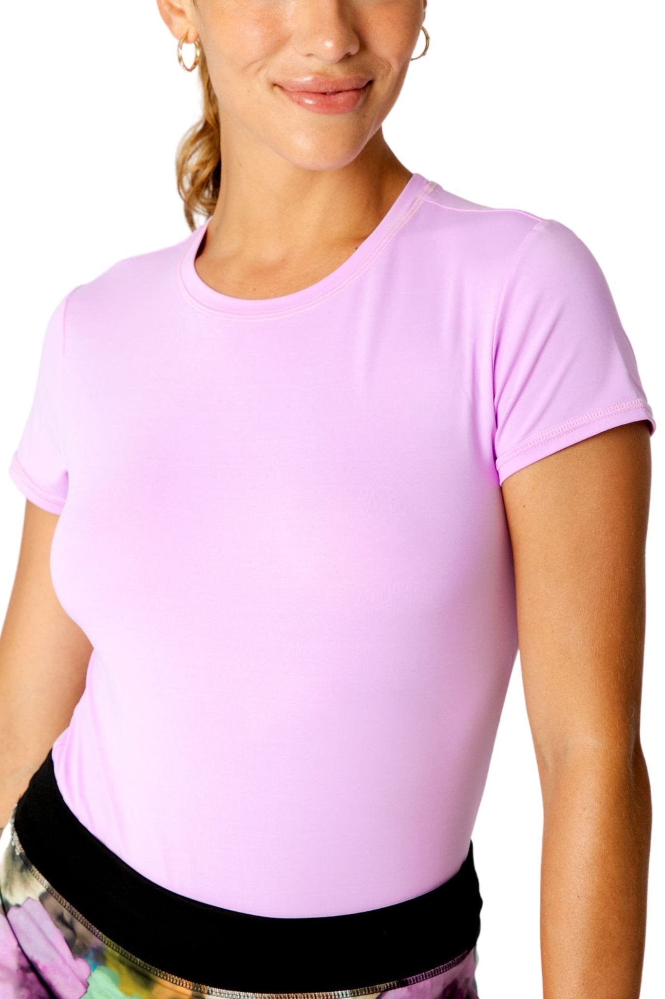 Women's Golf, Pickleball, and Tennis Tops by Sofibella, woman in pink tennis top