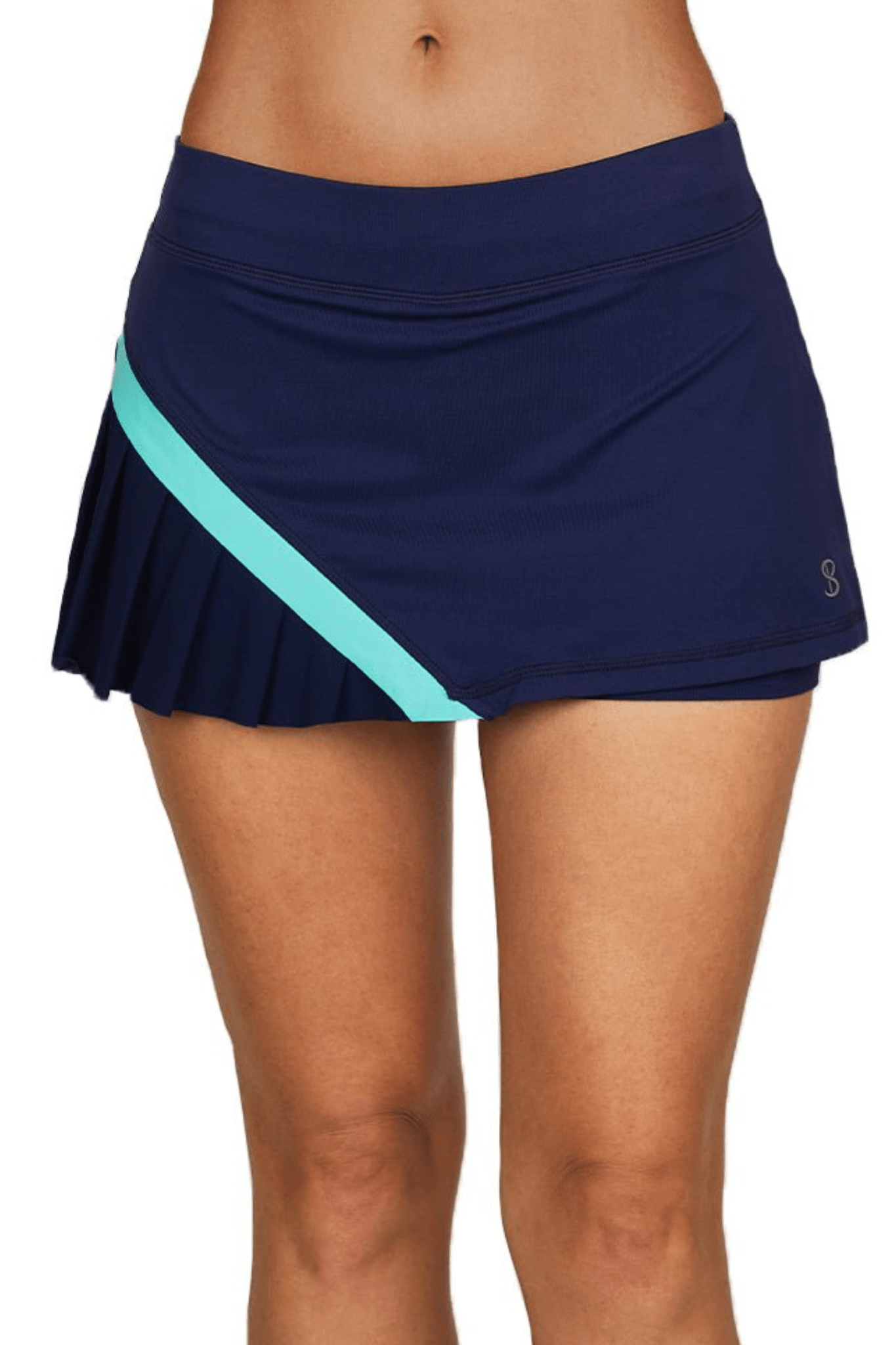 Speed Lines Navy 12" Tennis Skort by Sofibella, front view