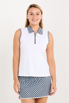 Women's Sleeveless Polo - Monochrome