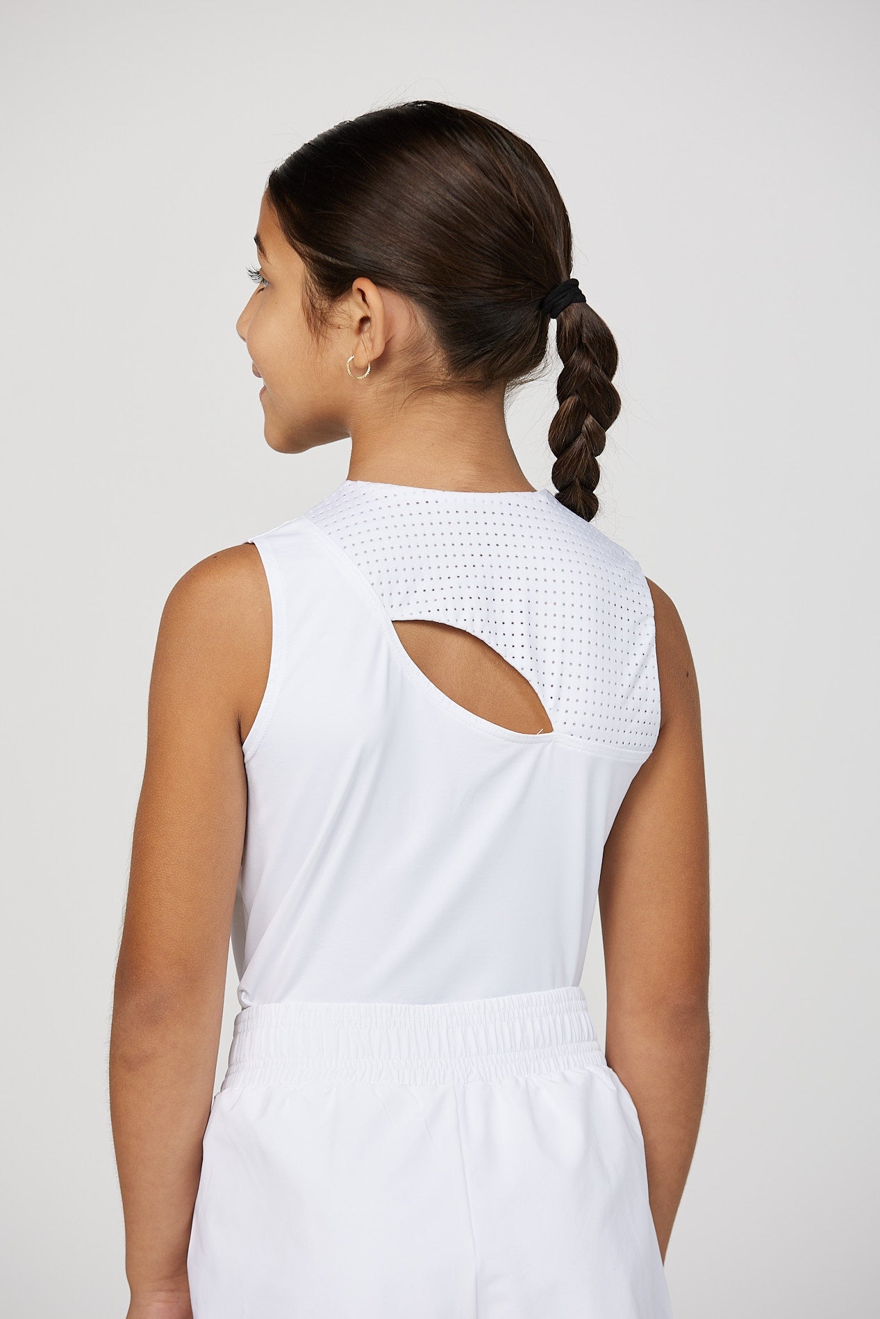 Girl's Tennis Sleeveless Tank Top - On the Dot - by Sofibella, back detail view