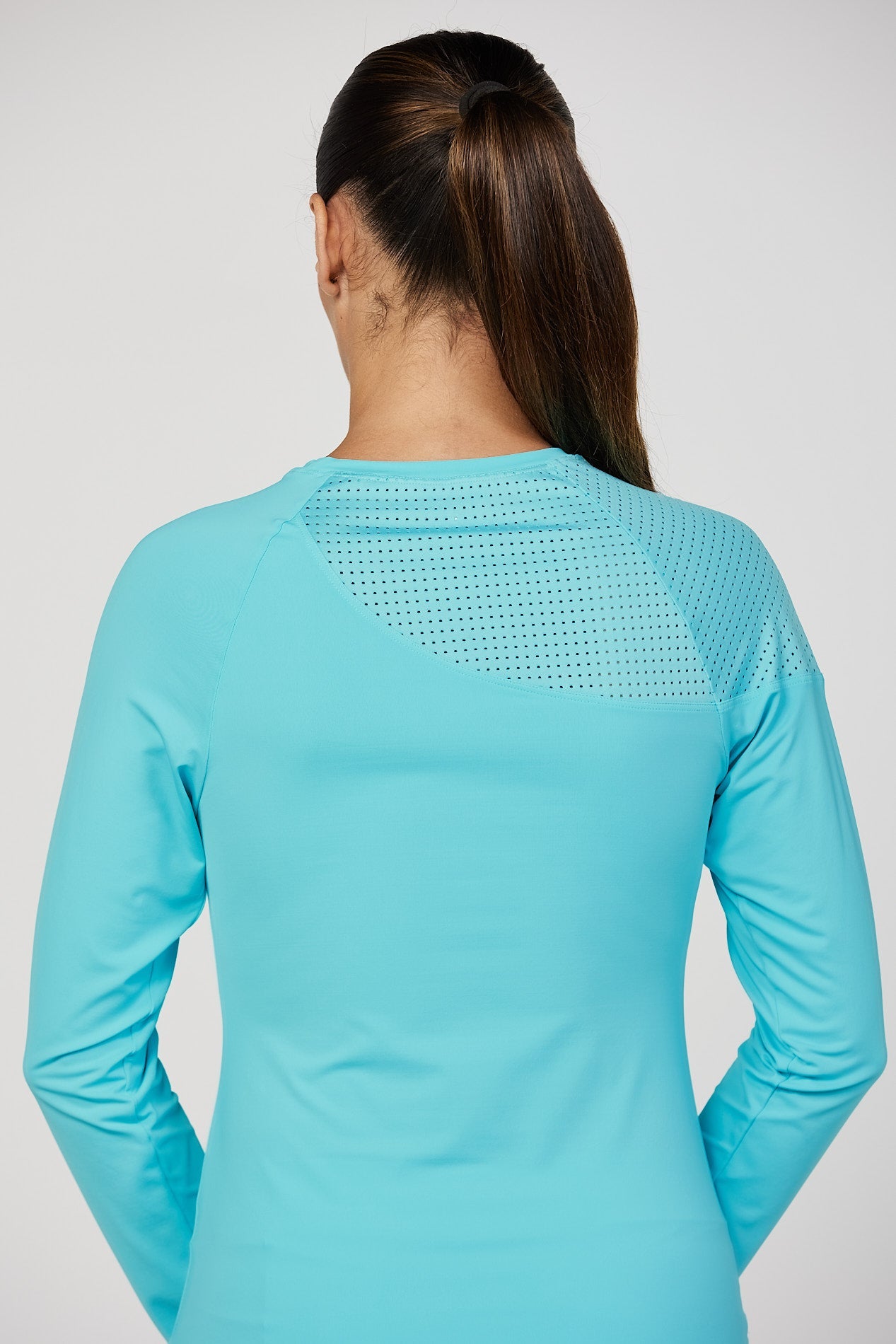 Women's Isla Bonita Raglan Long Sleeve Sports Top by Sofibella , back close up